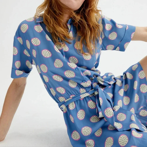 Compania Fantastica Dragon Fruit Pitaya Print Casual Women's Romper Size Medium. - Picture 3 of 16